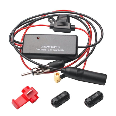 CHEYOULE ANT-208PLUS Autoradio FM AM DAB Antenne Amplificateur de Signal 3 en 1, ANT-208PLUS