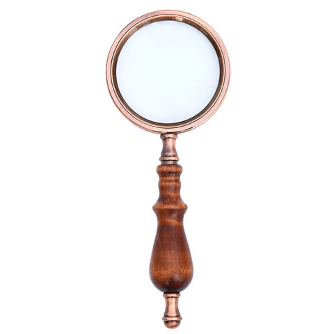 Lente d'ingrandimento de lettura retrò con manico in legno 10X Lente d'ingrandimento regalo in ebano portable
