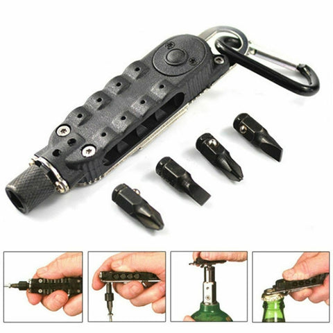 Mini instrument combiné multifunzionale portable Cacciavite magico Apribottiglie cacciavite multifunzionale, Tournevis Ouvre-bouteille