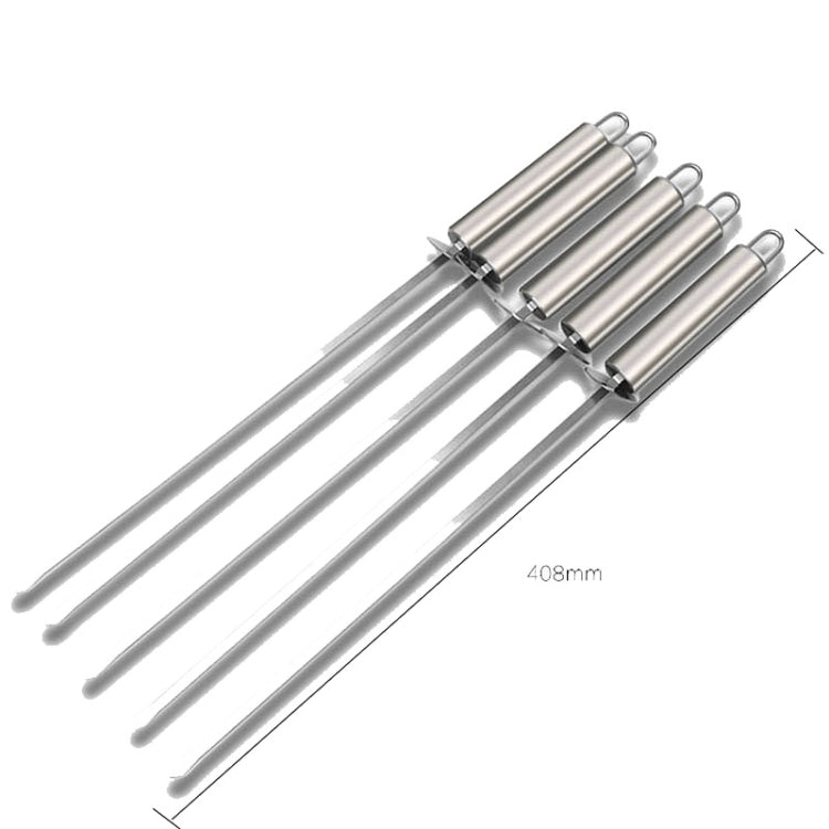 Stainless Steel BBQ Skewers with Heat-Proof Handles - 5 Pack