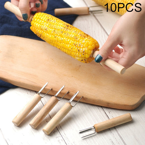 10 pièces Forchetta par mais Ago per arrosto di mais Prolunga per moxa Spina per mais Strumento per barbecue Forchetta par barbecue, Corn Roast Fork