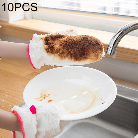 10 pièces de gants antiaderenti pour lave-linge et serviettes en fibre de bambou pour usage domestique, gants imperméables pour la poussière de la cuisine, gants de vaisselle
