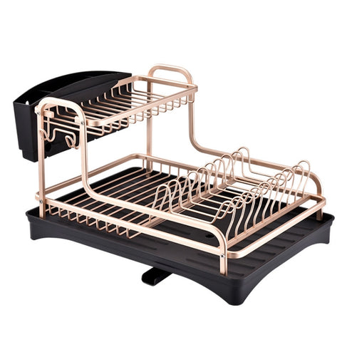 Scolapiatti da cucina en alluminio a doppio strato, égouttoir double couche