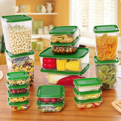 Set di scatole per la conservazione della freschezza domestica 16 in 1 Set di scatole di conservazione multifunzionali per congelamento e refrigerazione del frigorifero, Household Fresh-keeping Box