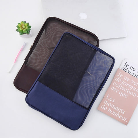 6 pezzi di borsa per documenti con cerniera in rete traslucida borsa speciale per articoli di cancelleria per esami degli studenti, colore casuale, Stationery Storage Bag