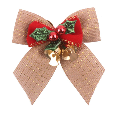 Fiocco di Natale da 15 pezzi con campane di ferro, ghirlanda di Natale, decorazioni per l'albero di Natale, consegna in stile casuale, Bow With Iron Bells