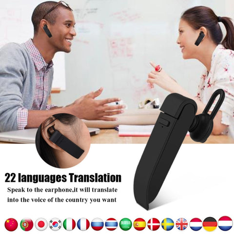 Traducteur vocal intelligent portable Traducteur vocal istantaneo Bluetooth Tradutore di viaggi d'affari in tempo reale Supporto 22 lingue, Support 22 Languages