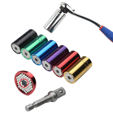 2 Pz/set Chiave Dinamometrica Universale Testa Set Presa Manica 7-19mm Trapano Elettrico Cricchetto Boccola Chiave Chiave Magia Multi Utensili A Mano, Torque Wrench Head