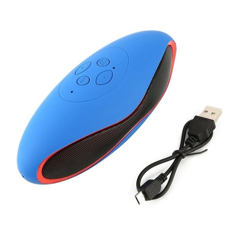 Haut-parleur stéréo Bluetooth 3D en forme de mini rugby avec emplacement pour fiche TF (bleu)