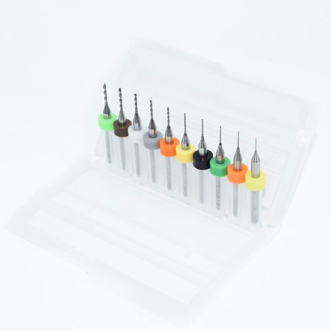 Set di 10 punte da trapano in carburo di tungsteno da 0.3mm a 1.2mm