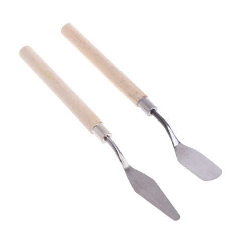 Raschietto per spatola con spatola in acciaio inossidabile da 2 pezzi per mescolare la pittura a olio artistica, 2 PCS