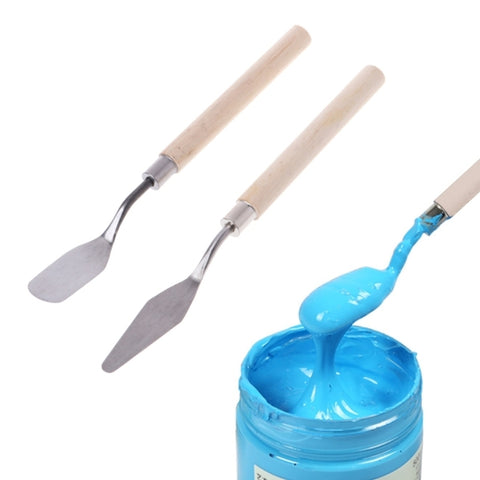Raschietto per spatola con spatola in acciaio inossidabile da 2 pezzi per mescolare la pittura a olio artistica, 2 PCS