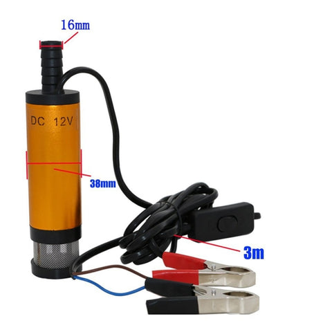 Pompe sommergibile elettrica par auto 12V Pompe sommergibile pour le transfert d'huile d'eau combustible diesel avec interrupteur marche/arrêt, 12V 38mm Version filtre intégré