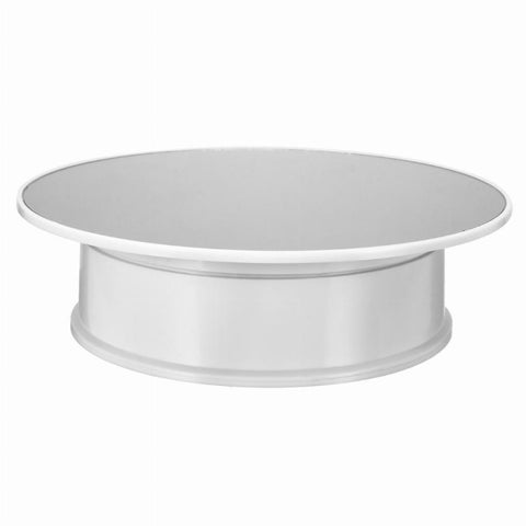 Giradischi Elettrico Girevole da 30 cm a 360 Gradi Espositore con Specchio Superiore Puntelli per Riprese Video Giradischi per Fotografia, Carico 4 kg (Bianco), 30cm Mirror Top(White)