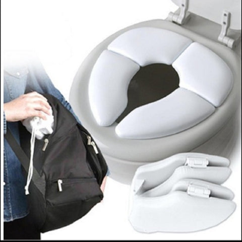 5 pezzi, morbido per la pelle, coprisedile pieghevole per vasino, sedile per WC imbottito pieghevole da viaggio per bambini, Toilet Seat