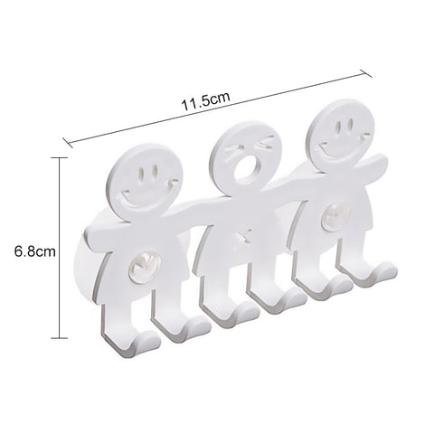 5 pezzi portaspazzolino da appendere a ventosa con faccina carina, portadenti in plastica per piccole persone, Cute Smiley Suction Toothbrush Holder
