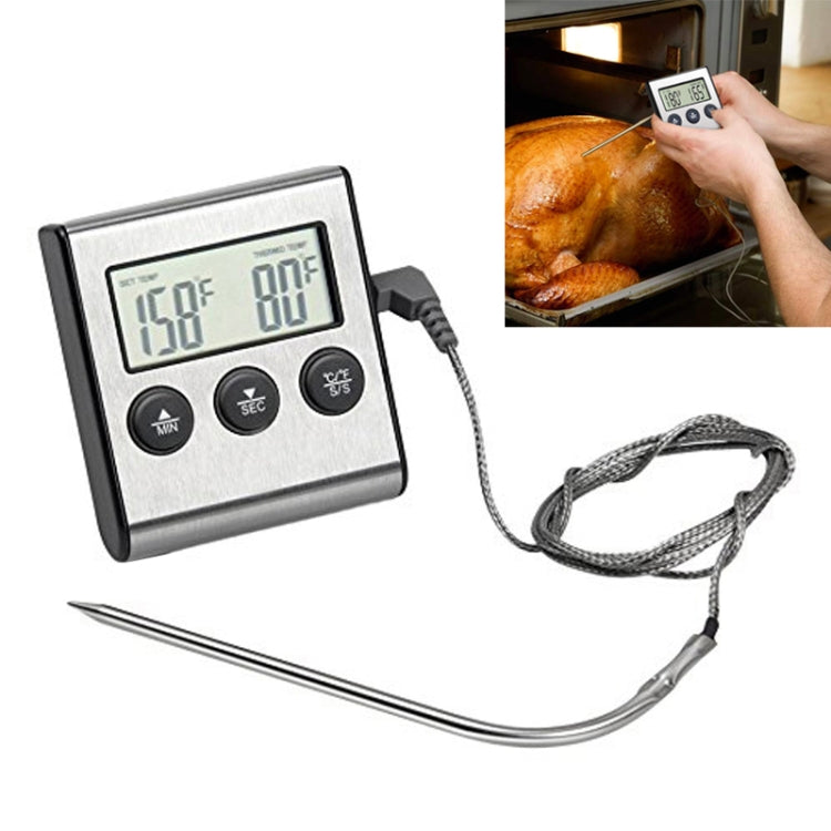 Termometro da forno digitale Cucina Cottura di alimenti Carne BBQ Sonda Termometro Timer Acqua Latte Temperatura Strumenti di cottura, Digital Oven Thermometer