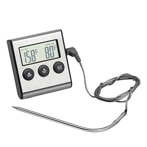 Termometro da forno digitale Cucina Cottura di alimenti Carne BBQ Sonda Termometro Timer Acqua Latte Temperatura Strumenti di cottura, Termometro da forno digitale