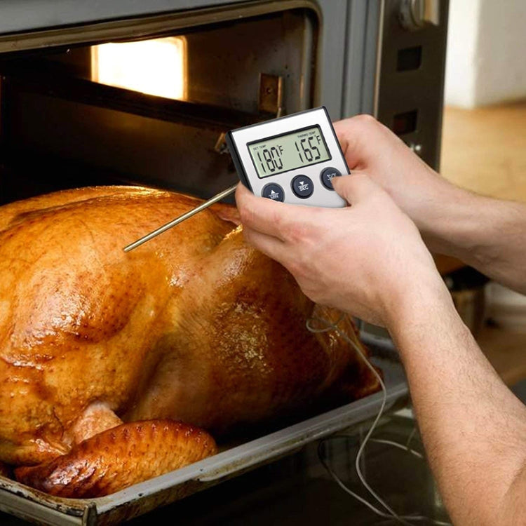 Termometro da forno digitale Cucina Cottura di alimenti Carne BBQ Sonda Termometro Timer Acqua Latte Temperatura Strumenti di cottura, Digital Oven Thermometer