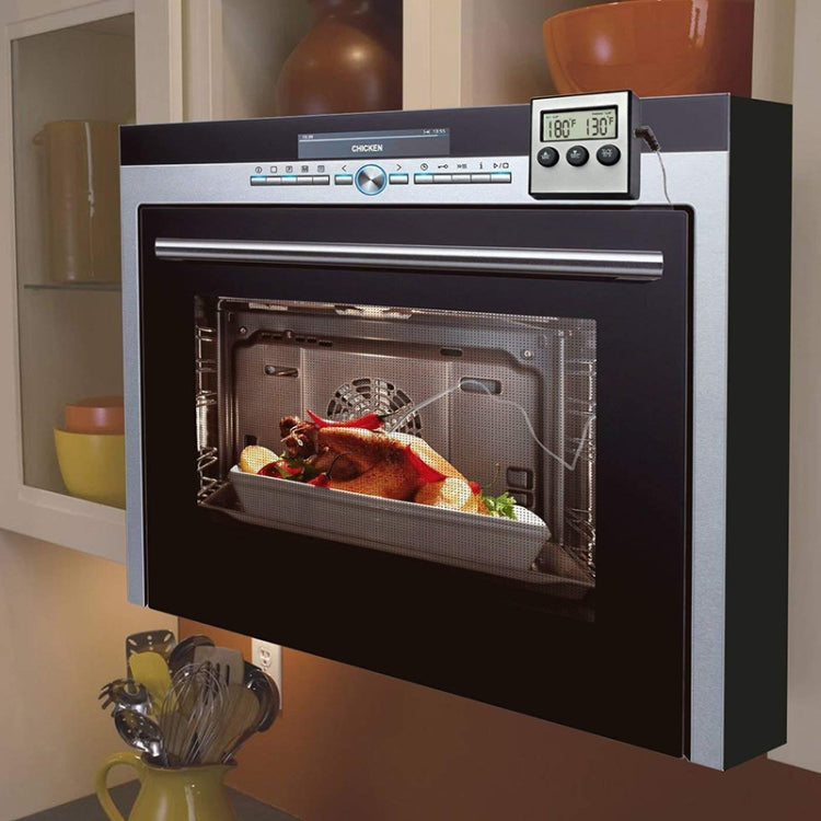 Termometro da forno digitale Cucina Cottura di alimenti Carne BBQ Sonda Termometro Timer Acqua Latte Temperatura Strumenti di cottura, Digital Oven Thermometer