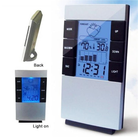 Orologio Digitale con Allarme e Display LCD - Termometro e Igrometro