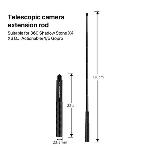 Accessoires pour caméra d'action de 1,2 m Selfie Stick pour accessoires pour manipulation de caméra sportive Insta360 ONE X et ONE, 1,2 m pour Insta360 ONE X / ONE