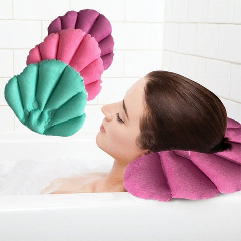 Cuscino Gonfiabile Morbido a Forma di Conchiglia per Vasca da Bagno -