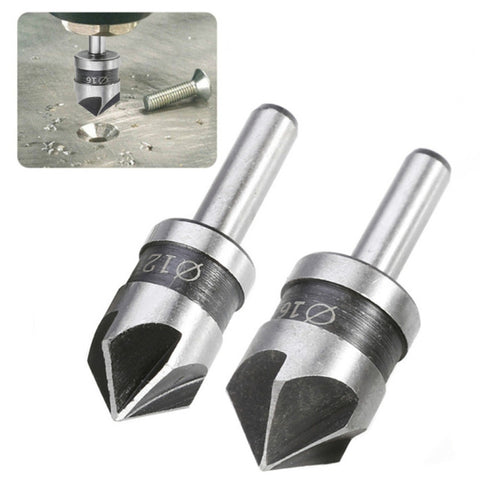 Trapano a cono svasato per lavorazione del legno con manico tondo 2 en 1, 5 lames, par smussatura, 5 Blade