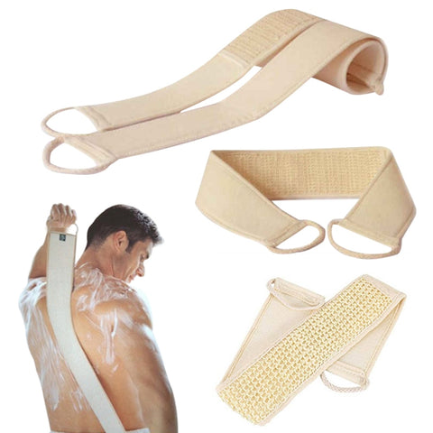 Morbida cura della pelle esfoliante spugna luffa cinghia posteriore bagno doccia massaggio corpo spa pulizia scrubber spazzola strumento, peau douce luffa éponge sangle arrière
