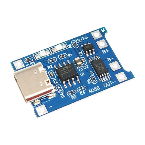 TP4056 Protection combinée USB-C / Type-C module de connecteur de batterie de remplacement au lit 1A