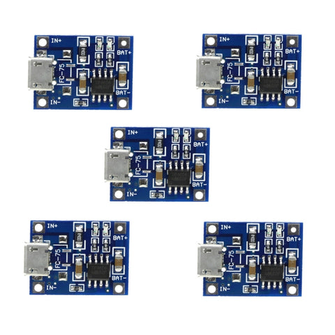 5 pezzi TP4056 modulo scheda di ricarica interfaccia micro USB microfono USB per batteria al litio 1A - Novalix Store