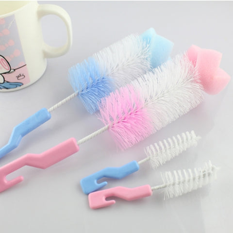 2 set di spazzole per ciuccio con spugna per biberon per capezzoli per bambini, spazzola per ciuccio a 360 gradi, consegna colore casuale, Milk Bottle Cup