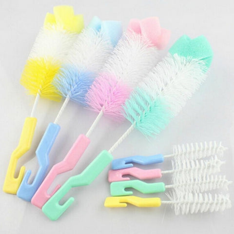 2 set di spazzole per ciuccio con spugna per biberon per capezzoli per bambini, spazzola per ciuccio a 360 gradi, consegna colore casuale, Milk Bottle Cup
