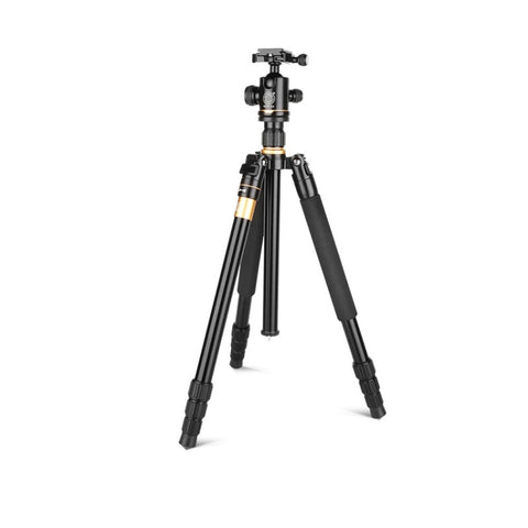 Q222 Supporto per monopiede con supporto per treppiede portatile a 4 sezioni con gambe pieghevoli in lega di alluminio con teste a sfera