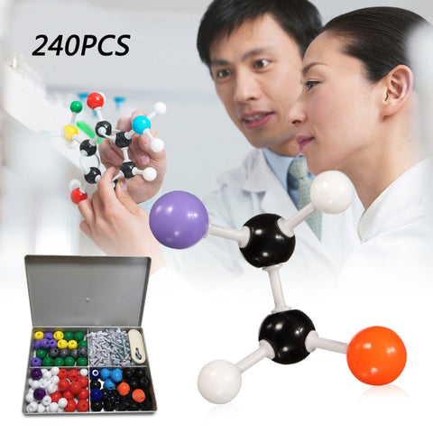 Set di atomi di chimica organica modello molecolare di chimica da 240 pezzi per insegnamento in laboratorio scolastico, Organic Chemistry Atom Set