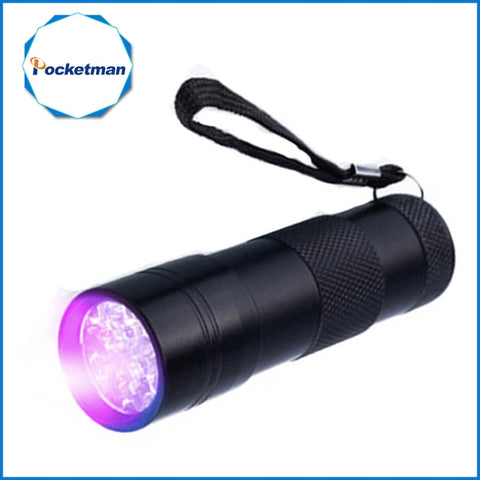 9 LED 395NM Mini torcia UV lampada di sicurezza per rilevamento agenti fluorescenti