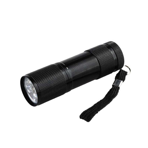 9 LED 395NM Mini torcia UV lampada di sicurezza per rilevamento agenti fluorescenti