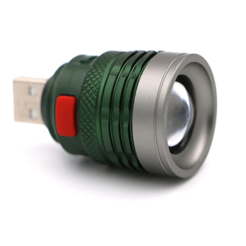 2 pezzi illuminazione a LED testa USB a tiro lungo mini luce di riempimento illuminazione torcia in alluminio