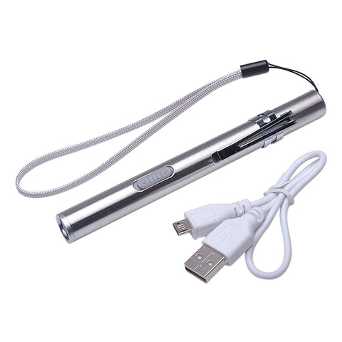 Torcia ricaricabile USB con design a penna Potente mini lampada a LED