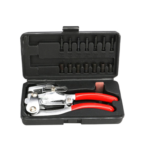 Set di punzonatrici manuali per pinze per punzonatura manuale in plastica di ferro 16 in 1 in acciaio inossidabile, rame, alluminio, 16 in 1