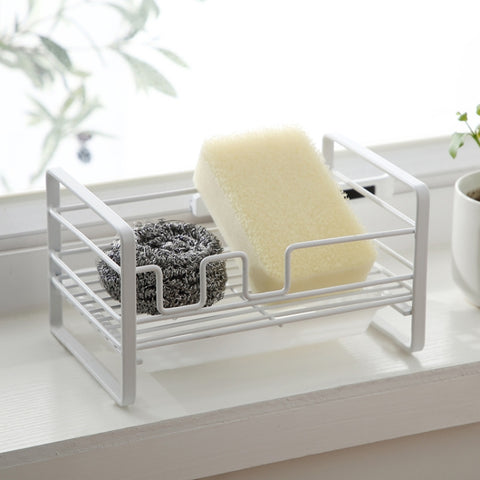 Scolapiatti in ferro da cucina, portasapone, strofinaccio in acciaio, Kitchen Drain Rack