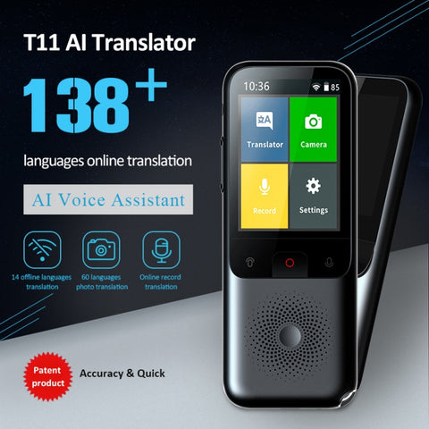 Traducteur vocal intelligent T11 Traduction linguistique de l'intelligence artificielle WIFI