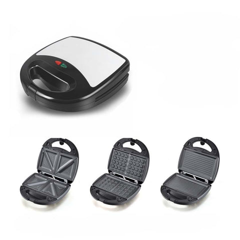 Macchina per panini 3 in 1 Macchina per waffle multifunzione Macchina per colazione Panini, spina europea, 3 in 1 Sandwich Maker