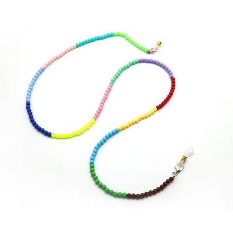5 pezzi di perline colorate antiscivolo maschera antigoccia catena per occhiali appesa cordino per collo, Color Beaded