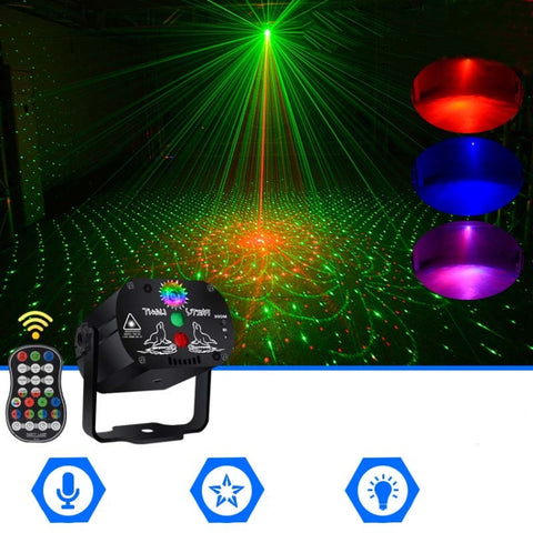 MN-R60 Mini luce laser ad attivazione vocale ricaricabile USB Natale Home Entertainment Flash LED Luce laser per atmosfera Luce da palco