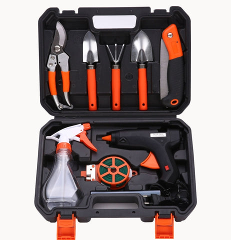Set di attrezzi manuali per fiori da giardino 10 in 1, Garden Flower Hand Tool Set