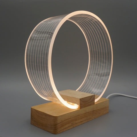 Luce notturna con lampada de tavolo ad anello acrylique USB