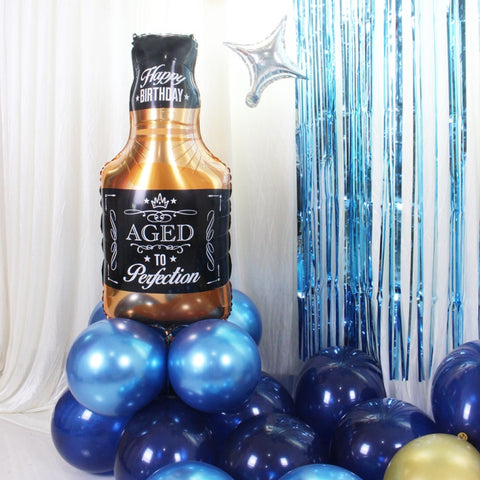 Set di palloncini blu con bandiera appesa, set di catene di palloncini per whisky, decorazioni per feste, decorazioni per luoghi, Blue Balloon Set
