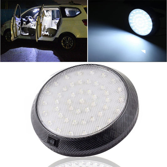 Luce bianca da tetto per camper, roulotte, barca a motore, 12 V, 46 LED, luce bianca con interruttore ON/OFF, 46 LEDs