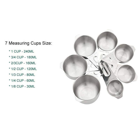 Set di misurini in acciaio inossidabile 7 in 1 304 Strumenti di cottura, 7 in 1 Measuring Spoon